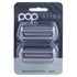 Pack of Pop Glide replacement foil heads in silver on a white background