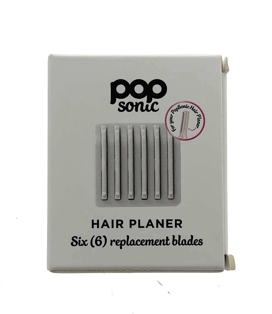 Box of Pop Sonic hair planer replacement blades on a white background