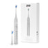 White electric toothbrush with packaging on a white background