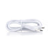 White electrical cable with plug on a white background