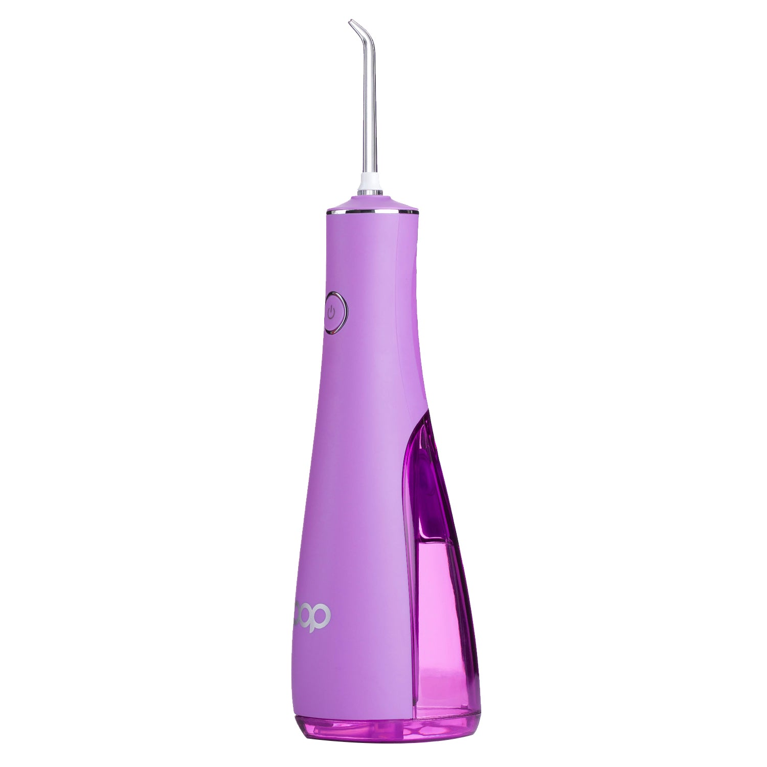 Purple water flosser on a white background