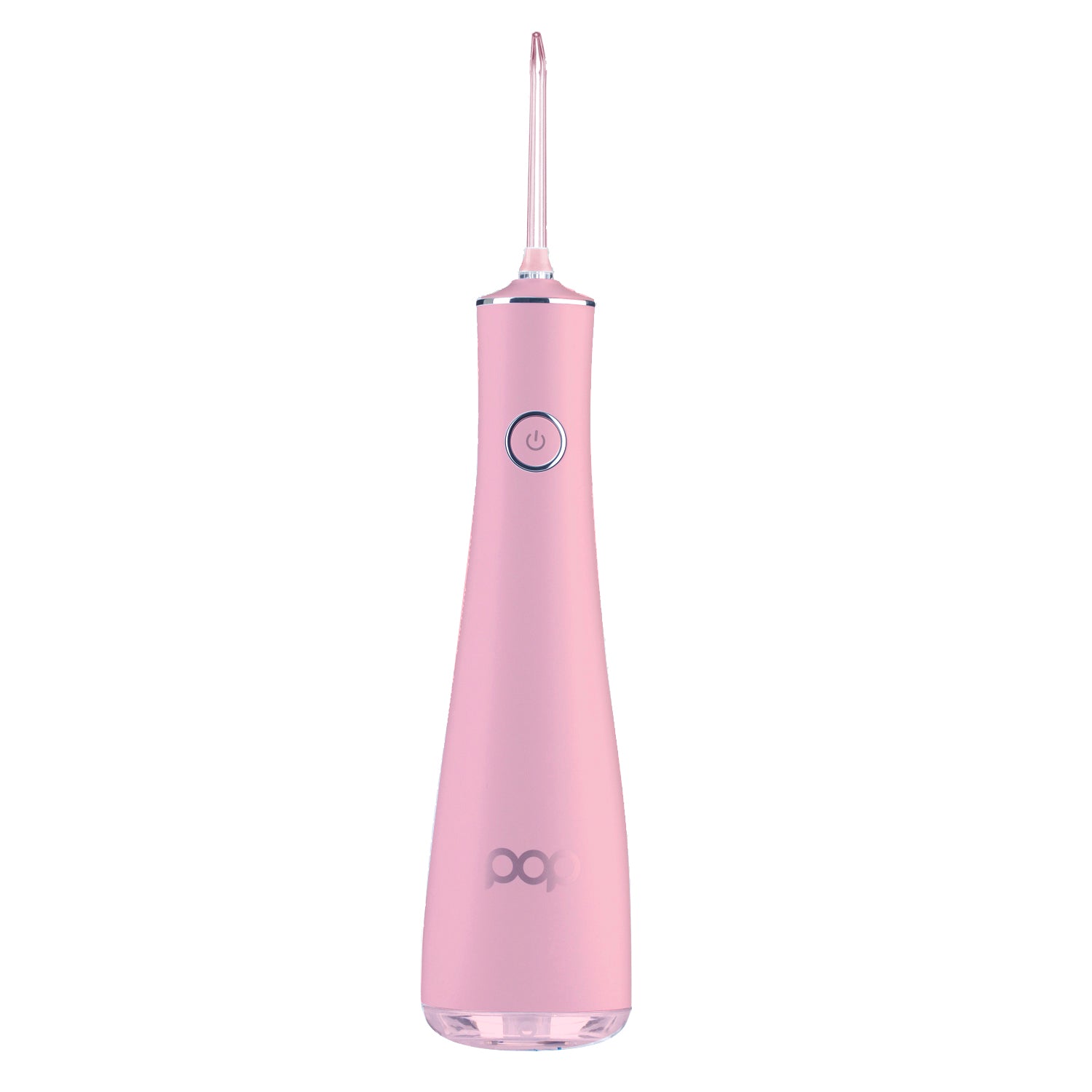 Pink dental water flosser on a white background