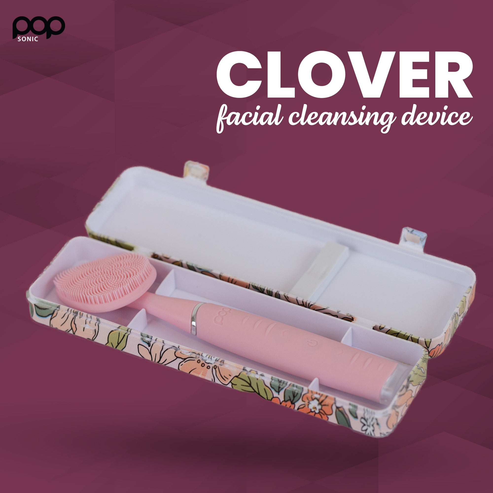 Pop Sonic Clover Facial Cleansing Device - Pop Sonic LLC