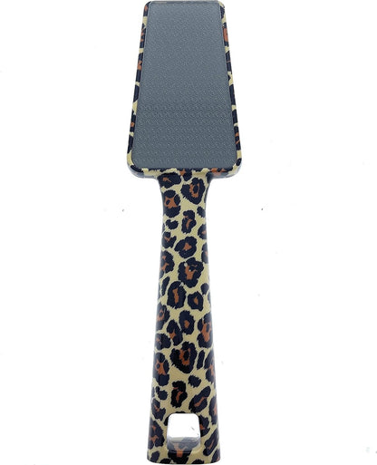 Leopard patterned Glass Foot File with white background
