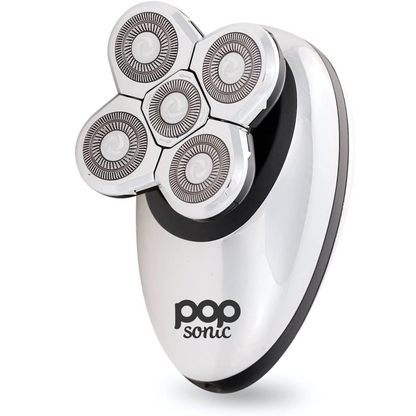 Pop Sonic electric shaver in silver on a white background