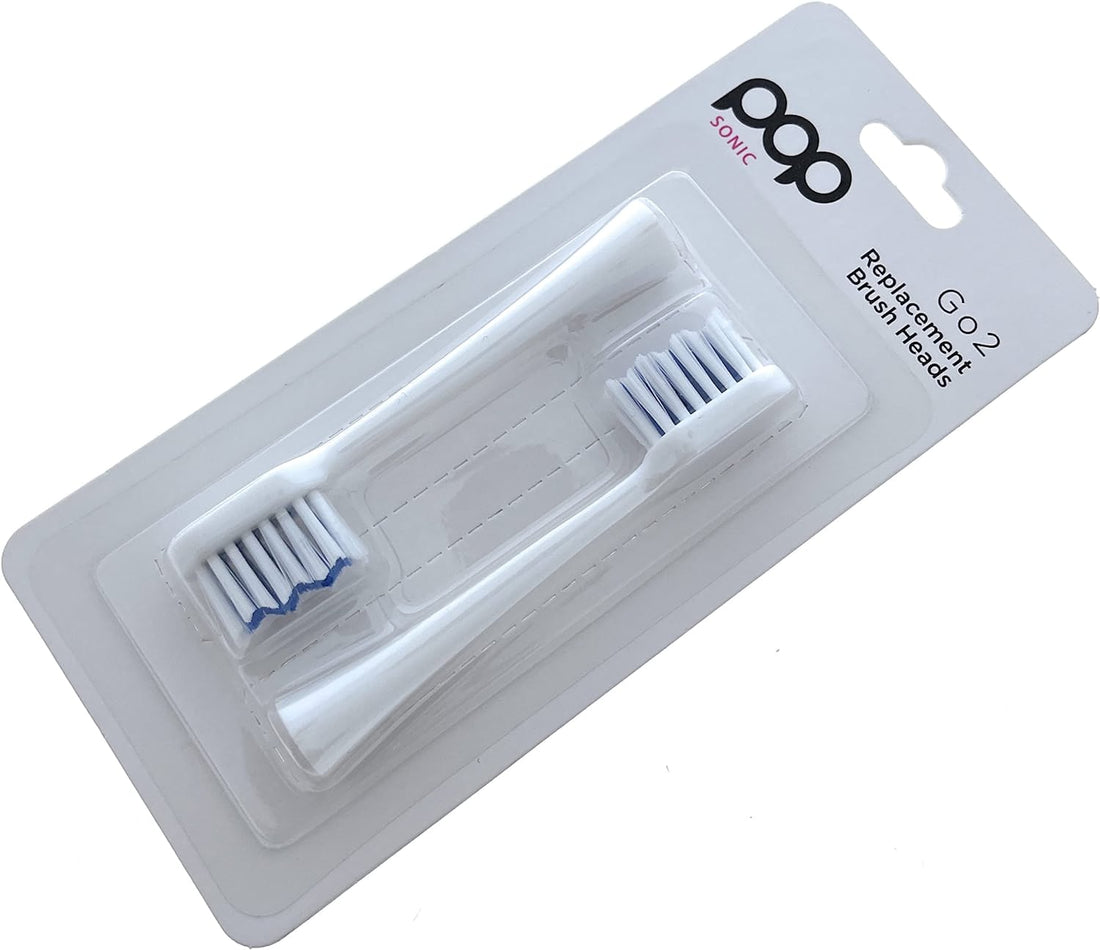 Go Plus Sonic Toothbrush Replacement Brush Heads (these replacement heads only work with the Go Plus Sonic Toothbrush) - Set of 2 (two)