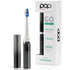 Black ombre sonic toothbrush with packaging on a white background