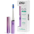 Purple ombre sonic toothbrush with packaging on a white background