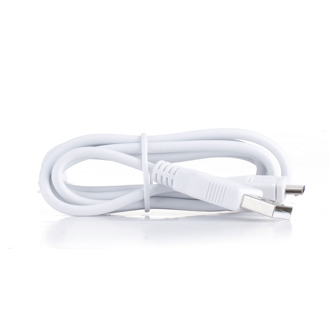 White electrical cable with plug on a white background