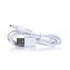 White USB cable with power adapter on a white background