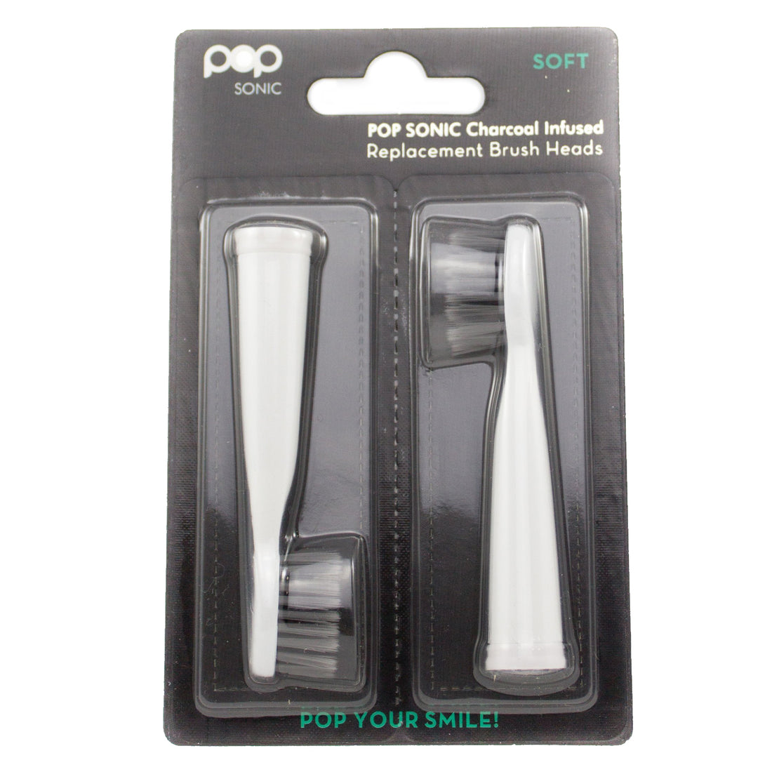 Go Sonic/Pro Sonic/USB Sonic Charcoal Infused Replacement Brush Heads - Set of 2 (two)